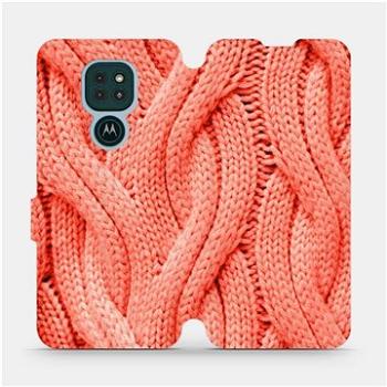 Flipové pouzdro na mobil Motorola Moto G9 Play - MK02S Oranžový vzor svetru (5903516383078)