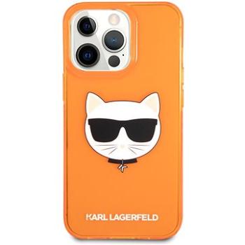 Karl Lagerfeld TPU Choupette Head Kryt pro Apple iPhone 13 Pro Fluo Orange (3666339027872)