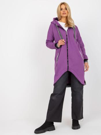 FIALOVÁ DLOUHÁ MIKINA NA ZIP -RV-BL-6832.10-PURPLE Velikost: L/XL