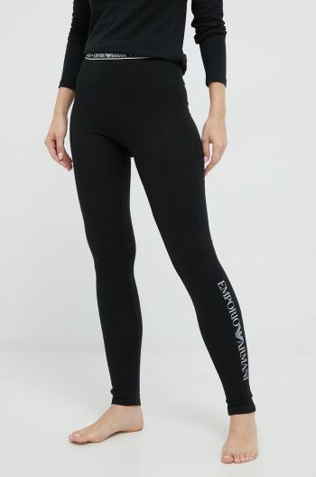Legíny Emporio Armani Underwear dámské, černá barva, s potiskem