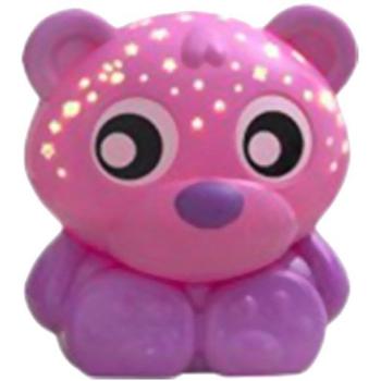 Playgro Usínací lampička Sedící medvídek s projektorem růžový