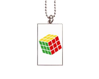 Medailonek obdélník Rubikova kostka