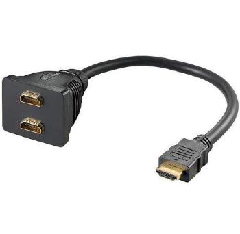 PremiumCord rozdvojka HDMI M - 2x F konektory/ 30cm/ černá, kphdma-6