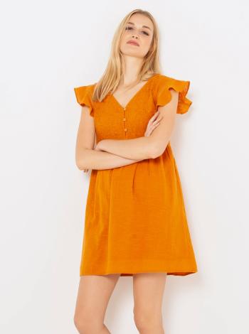 Oranžové šaty s volány CAMAIEU