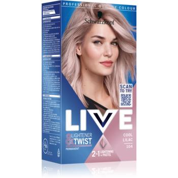 Schwarzkopf LIVE Lightener & Twist permanentní barva na vlasy pro zesvětlení vlasů odstín 104 Cool Lilac 1 ks