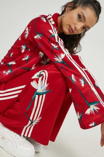 Mikina adidas Originals X Thebe Magugu dámská, červená barva, vzorovaná