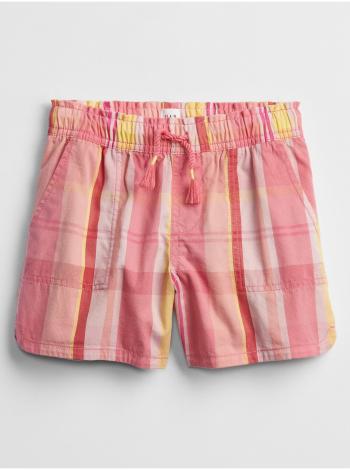 Růžové holčičí dětské kraťasy woven pull-on shorts GAP