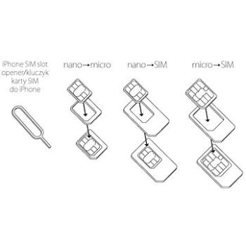 Forever SIM adaptér set microSIM 3ff-2ff nano 4ff-2ff nano 4ff-3ff s aplikátorem (T_0008262)