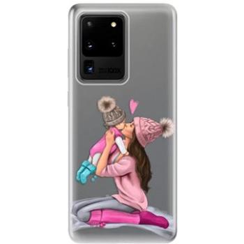 iSaprio Kissing Mom - Brunette and Girl pro Samsung Galaxy S20 Ultra (kmbrugirl-TPU2_S20U)