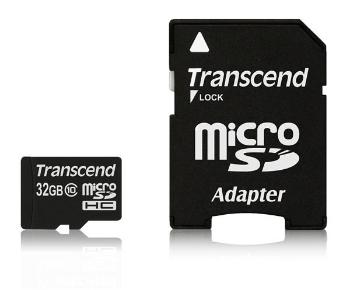 TRANSCEND MicroSDHC karta 32GB Class 10 + adaptér