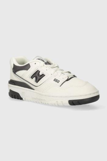 Dětské kožené sneakers boty New Balance GSB550BH bílá barva