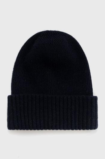 Vlněný klobouk Woolrich tmavomodrá barva, z tenké pleteniny