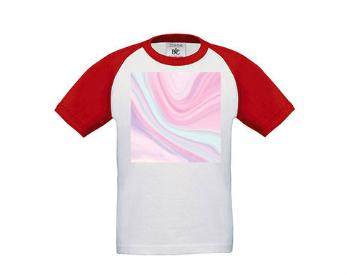 Dětské tričko baseball Růžový abstraktní vzor
