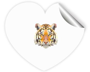Samolepky srdce - 5 kusů Tygr