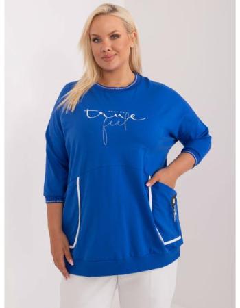 Dámská halenka plus size s kapsami kobaltová 