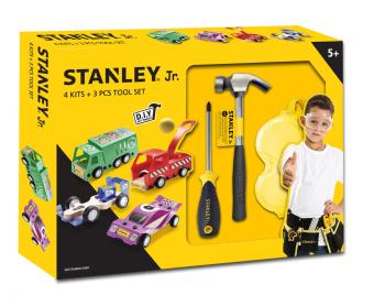 Stanley Jr. U001-K04-T03-SY Sada 4 autíček, šroubováku a kladiva