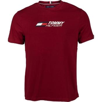 Tommy Hilfiger ESSENTIALS BIG LOGO S/S TEE Pánské tričko, vínová, velikost L