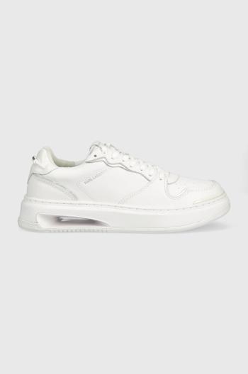 Kožené sneakers boty Karl Lagerfeld Elektro bílá barva