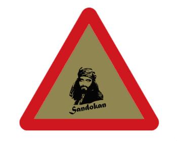 Samolepky pozor - 5ks Sandokan