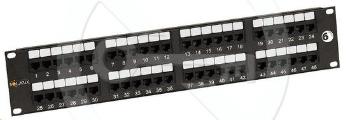 19" Patch panel Solarix 48 x RJ45 CAT6 UTP černý, SX48-6-UTP-BK