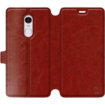 Flip pouzdro na mobil Xiaomi Redmi Note 4 Global v provedení  Brown&Orange s oranžovým vnitřkem (5903226007462)