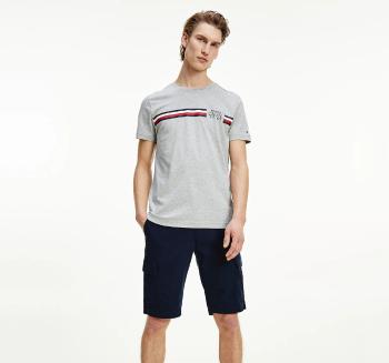 Tommy Hilfiger pánské šedé triko Corp Split - S (P91)