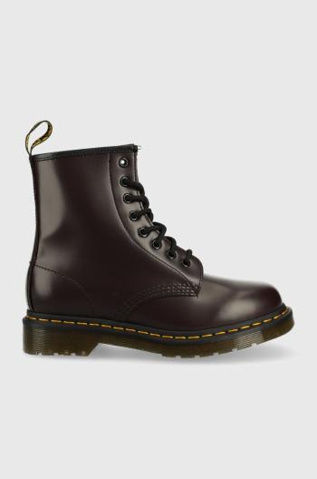 Kožené workery Dr. Martens dámské, vínová barva, na platformě