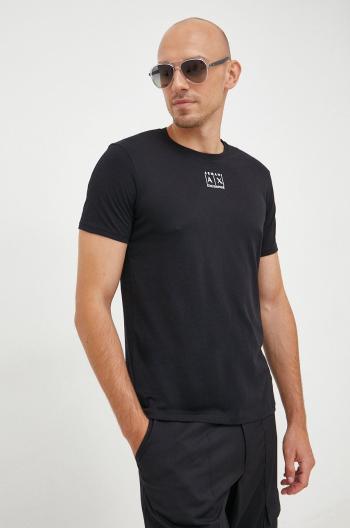 Bavlněné tričko Armani Exchange černá barva