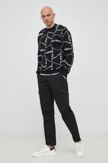 Bavlněný svetr Armani Exchange pánský, černá barva