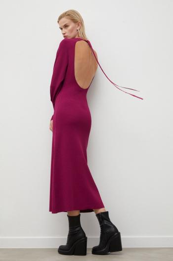 Šaty Gestuz fialová barva, maxi