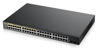 Zyxel GS1900-48HP v2 50-port Gigabit Web Smart PoE switch, 48x gigabit RJ45 (z toho 24x PoE), 2x SFP, PoE budget 170W