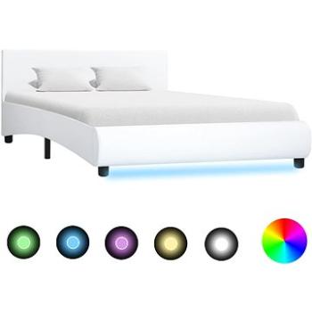 Rám postele s LED světlem bílý umělá kůže 140x200 cm (285489)