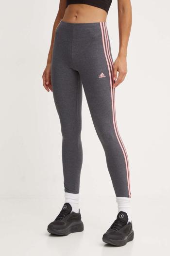 Legíny adidas Essentials dámské, šedá barva, s aplikací, IY4247