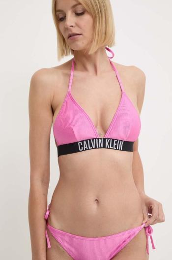 Plavková podprsenka Calvin Klein růžová barva, mírně vyztužený košík, KW0KW02387