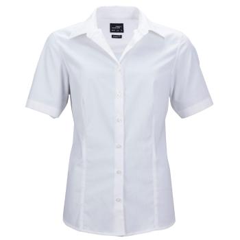 James & Nicholson Dámská košile s krátkým rukávem JN643 - Bílá | XL