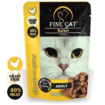 FINE CAT kapsička GRAIN-FREE Adult KUŘECÍ v omáčce 22 × 100g (8595657302895)