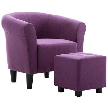 2dílná sada křeslo a stolička fialová textil (248038)