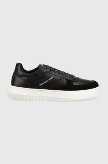 Kožené sneakers boty Calvin Klein Jeans Chunky Cupsole Gel Backtab černá barva