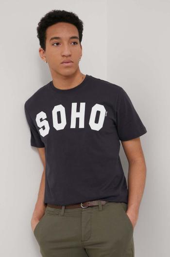 Bavlněné tričko Only & Sons tmavomodrá barva, s potiskem