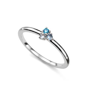 Oliver Weber Půvabný prsten s modrými zirkony Wispy 41158 52 mm