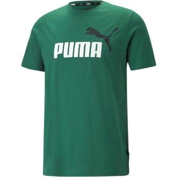 Puma ESS + 2 COL LOGO TEE Pánské triko, zelená, velikost XL