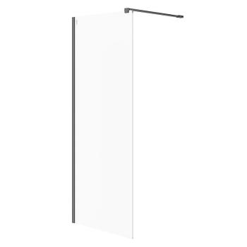 CERSANIT Sprchová zástěna WALK-IN MILLE 80X200, černá, průhledné sklo S161-007