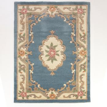 Flair Rugs koberce Ručně všívaný kusový koberec Lotus premium Blue - 75x150 cm Modrá