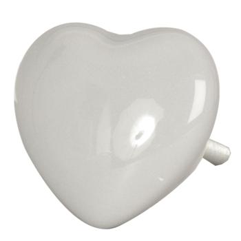 Úchytka šedé srdce - Ø  3.5*4 cm 62538G