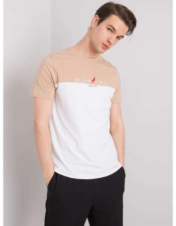 Béžovo-bílé pánské tričko Morris LIWALI