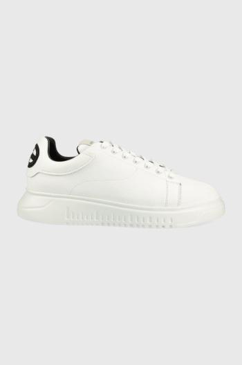 Kožené sneakers boty Emporio Armani bílá barva