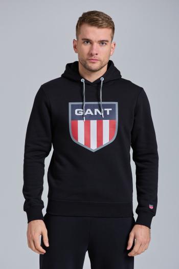 MIKINA GANT D1. GANT RETRO SHIELD SWEAT HOODIE černá L