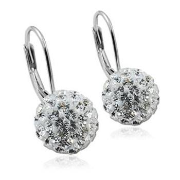 NUBIS® Stříbrné náušnice koule 10 mm s krystaly Crystals from Swarovski® Crystal - NB-SWAG-C