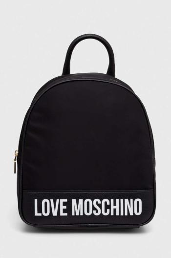 Batoh Love Moschino dámský, černá barva, malý, s potiskem