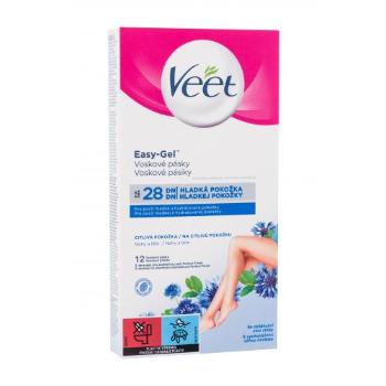 Veet Easy-Gel™ Wax Strips Body and Legs Sensitive Skin 12 ks depilační přípravek pro ženy